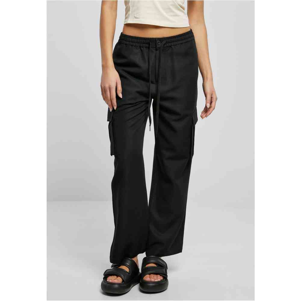 Urban Classics - Viscose Straight Leg Cargobroek - Zwart